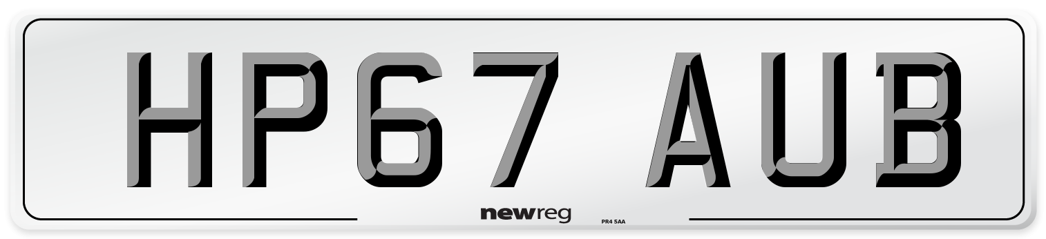 HP67 AUB Number Plate from New Reg